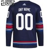 New York Rangers Custom Adidas 2023-24 Alternate Navy Trikot Authentic - Kinder